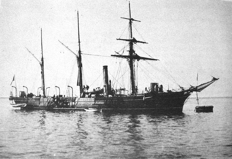 A French warship on water